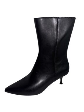 Rachel Zoe Black Bootie Kitten Heel Faux Leather Zoey Pointed Toe Women’s Size 8